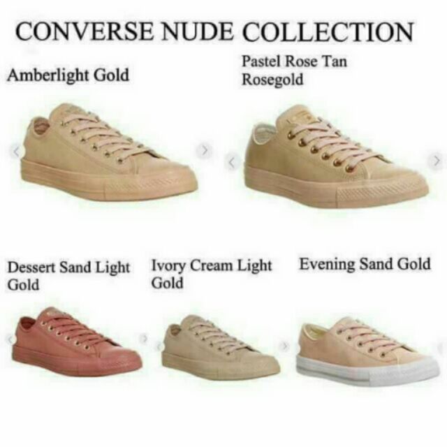 converse ivory cream light gold
