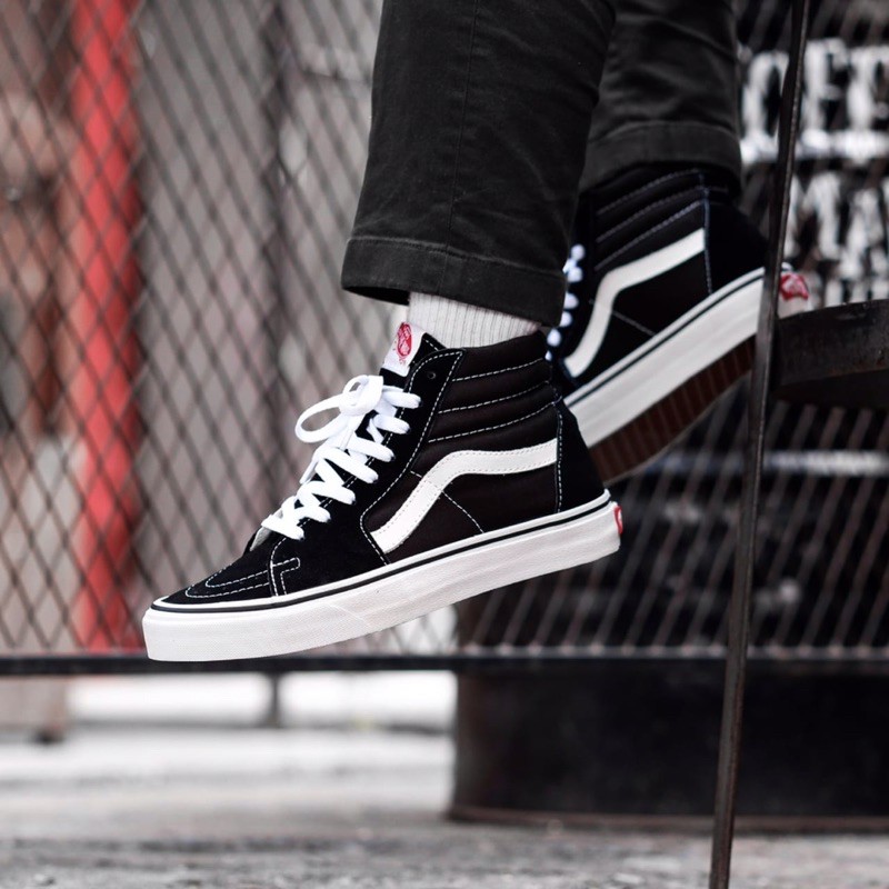 pels klinke Great Barrier Reef Vans Classic Sk8-Hi Black White | Shopee Philippines