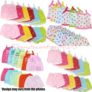 12pcs/6pairs Baby Girls Terno Cute Colored Affordable Infant Clothes Pambahay Presko Bargain