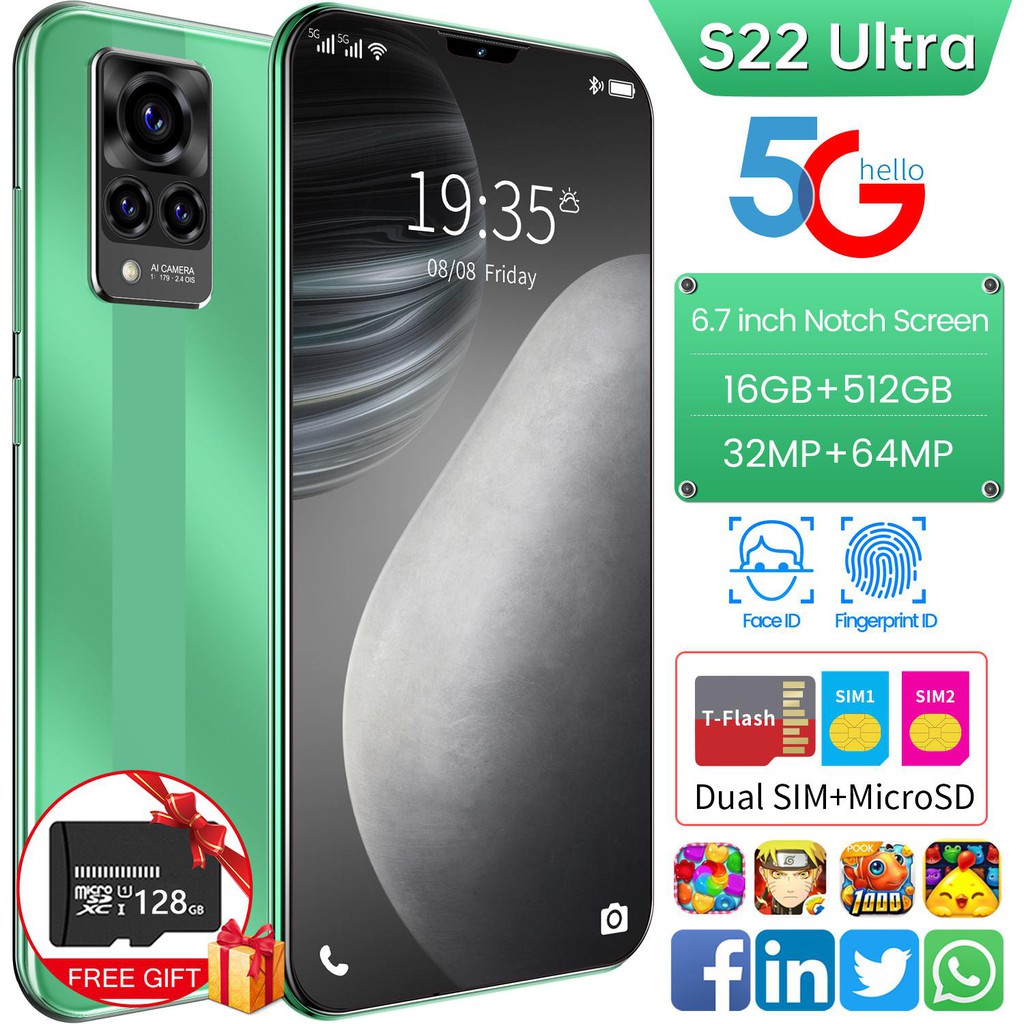 Sansung S22 Ultra Phone 12 512gb Smartphone 5g Original Cellphone Dual Card Android Phone Shopee Philippines