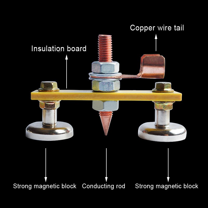 Magnetic Double Head Welding Ground Clamp Electric Copper Tail Welding  Stability Strong Magnetism | Shopee Philippines