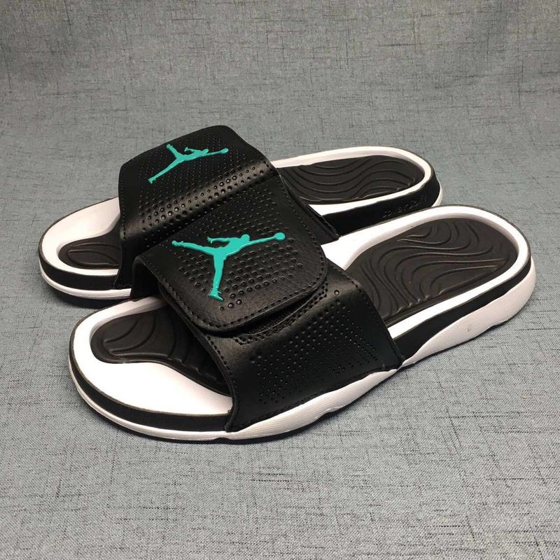 black and green jordan sandals