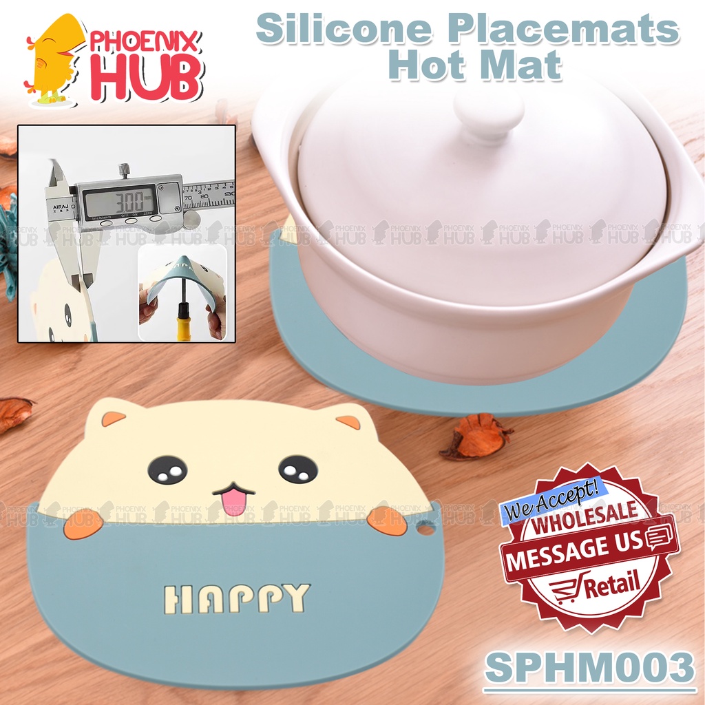 Phoenix Hub SPHM003 Cute Cartoon Anti-slip Placemat Animals Cup Holder Mat Kitchen Accessories