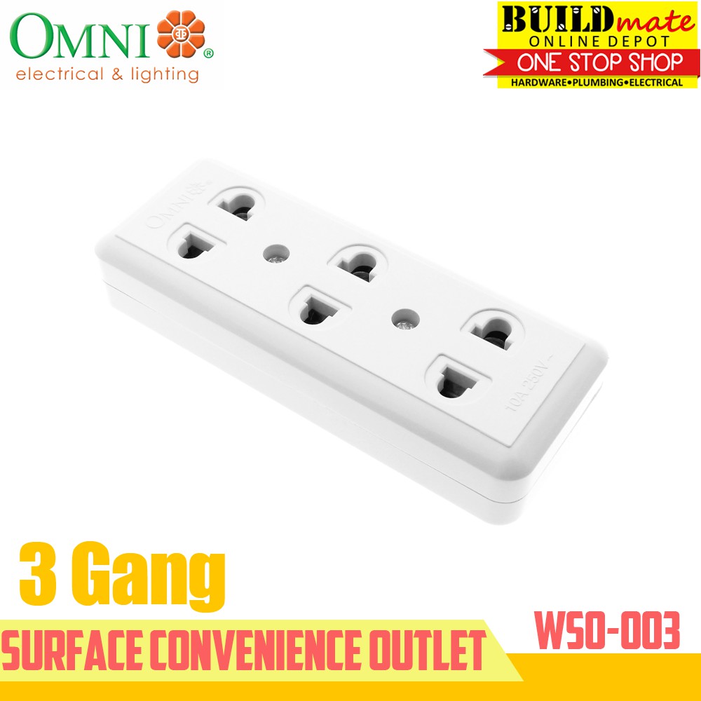 Omni Surface 3Gang Convenience Outlet 10A 250V WSO003 Shopee