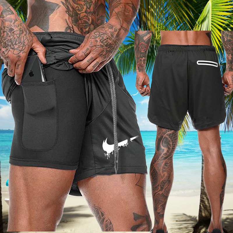 2 in 1 shorts phone pocket