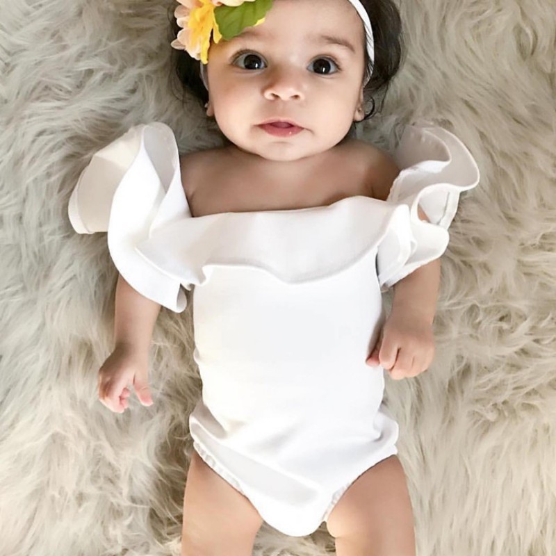 white lace romper baby