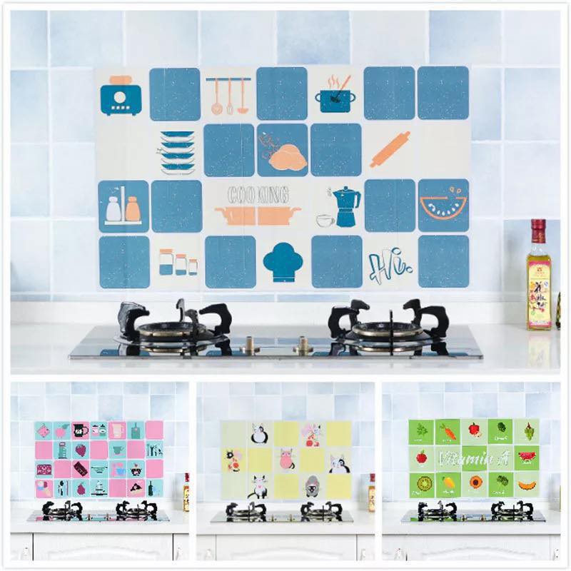 Waterproof Kitchen Antioil Wall Stickers Paper Oilproof Kitchen Wall