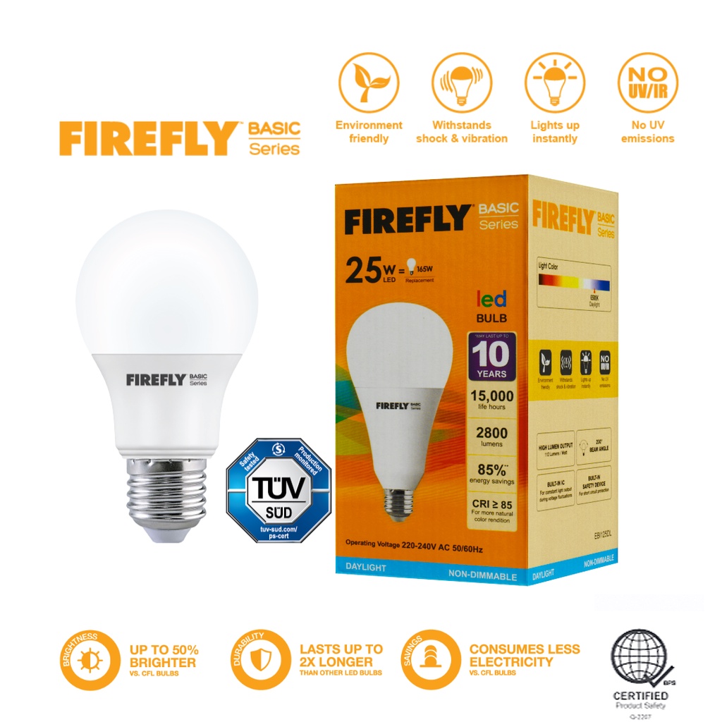 25W Daylight Firefly Basic Series Light Emitting Diode LED Light Bulb ...