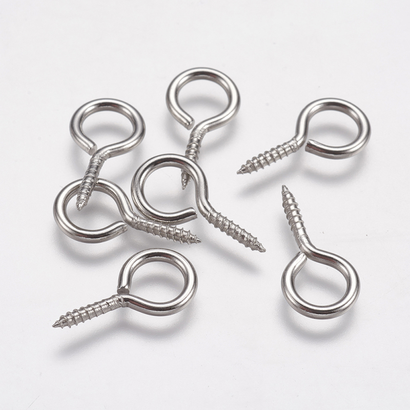 Ready Stock 20pcs 304 Stainless Steel Screw Eye Pin Peg Bails For Half