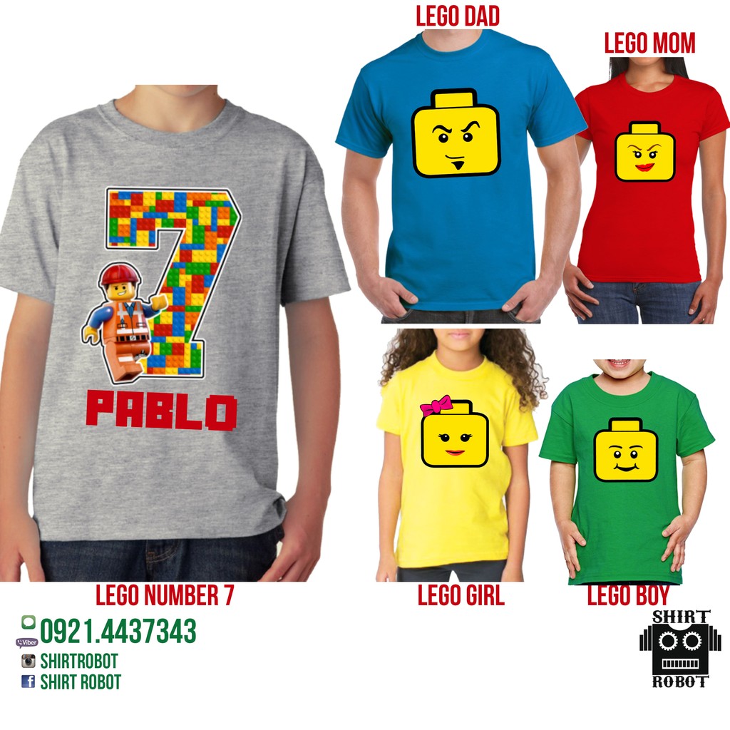 custom lego birthday shirt