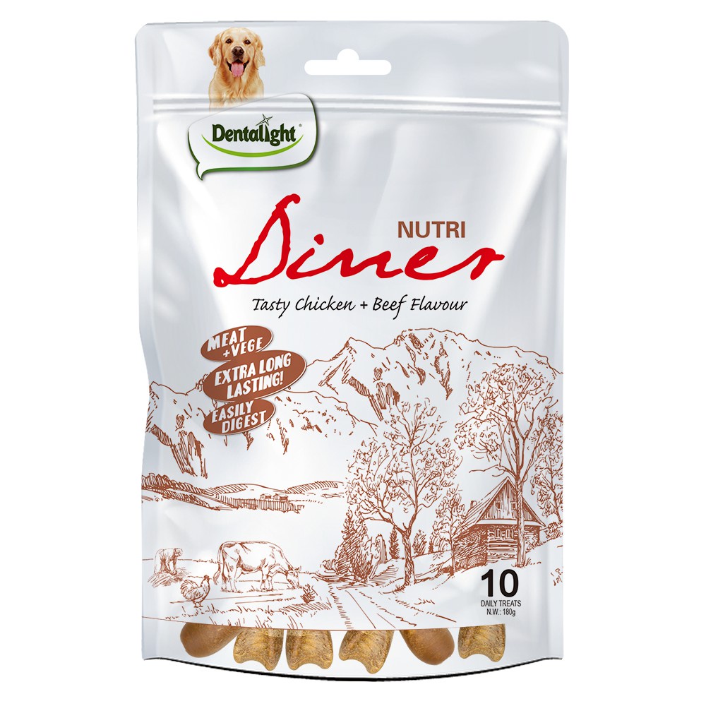 ▲Nutri Diner Tasty Dental Treats 180g Chicken & Beef Flavour Mix ×10pcs - Dental Chews Meat & Veg #3