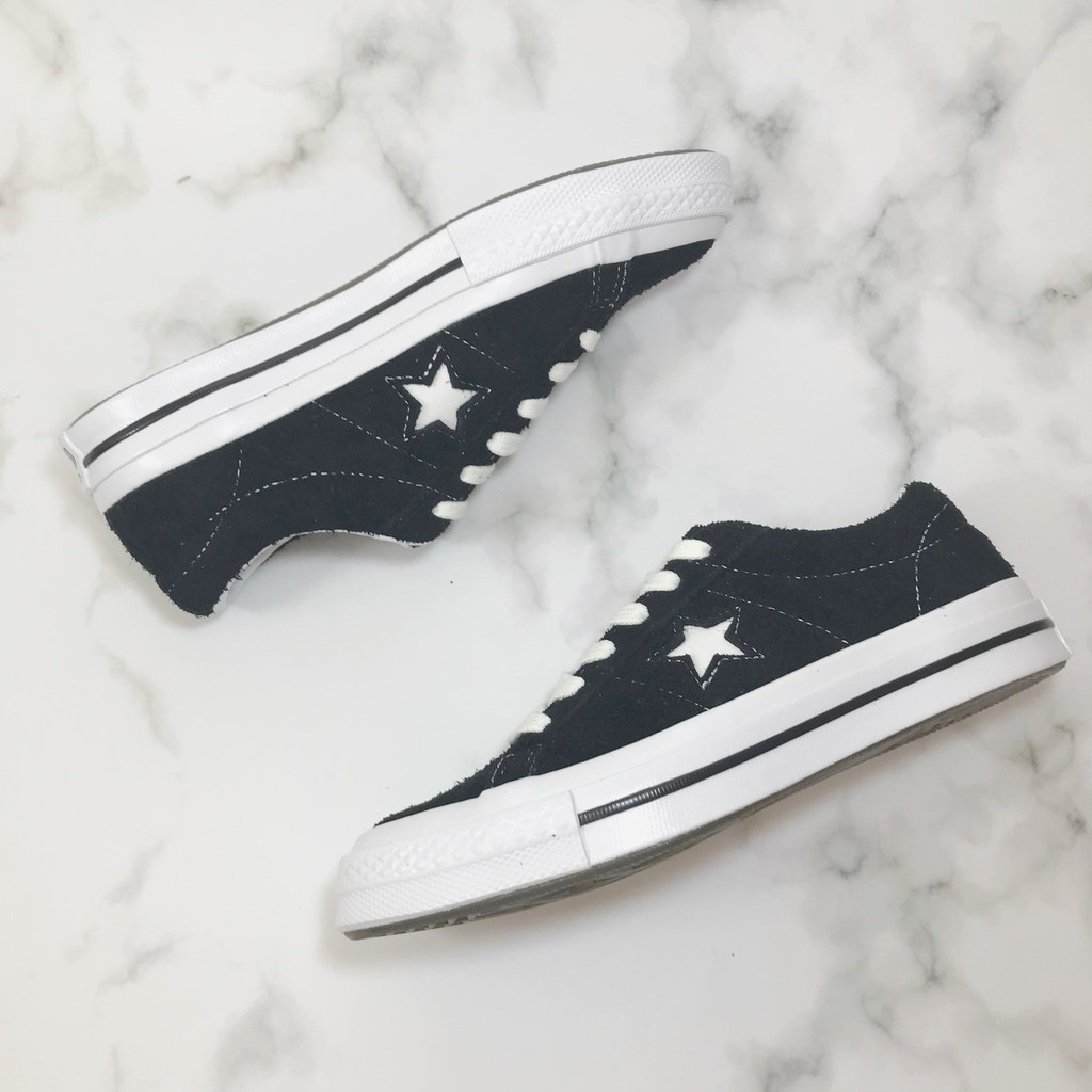 converse one star black suede