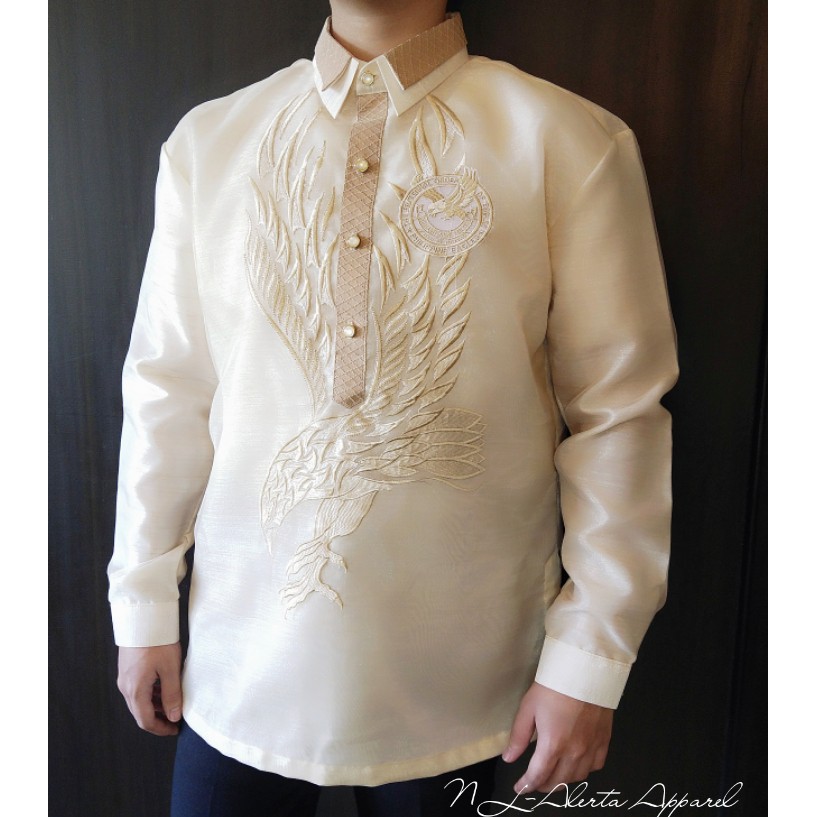 BARONG TAGALOG FOR MEN WITH EAGLE'S CLUB LOGO | Shopee Philippines