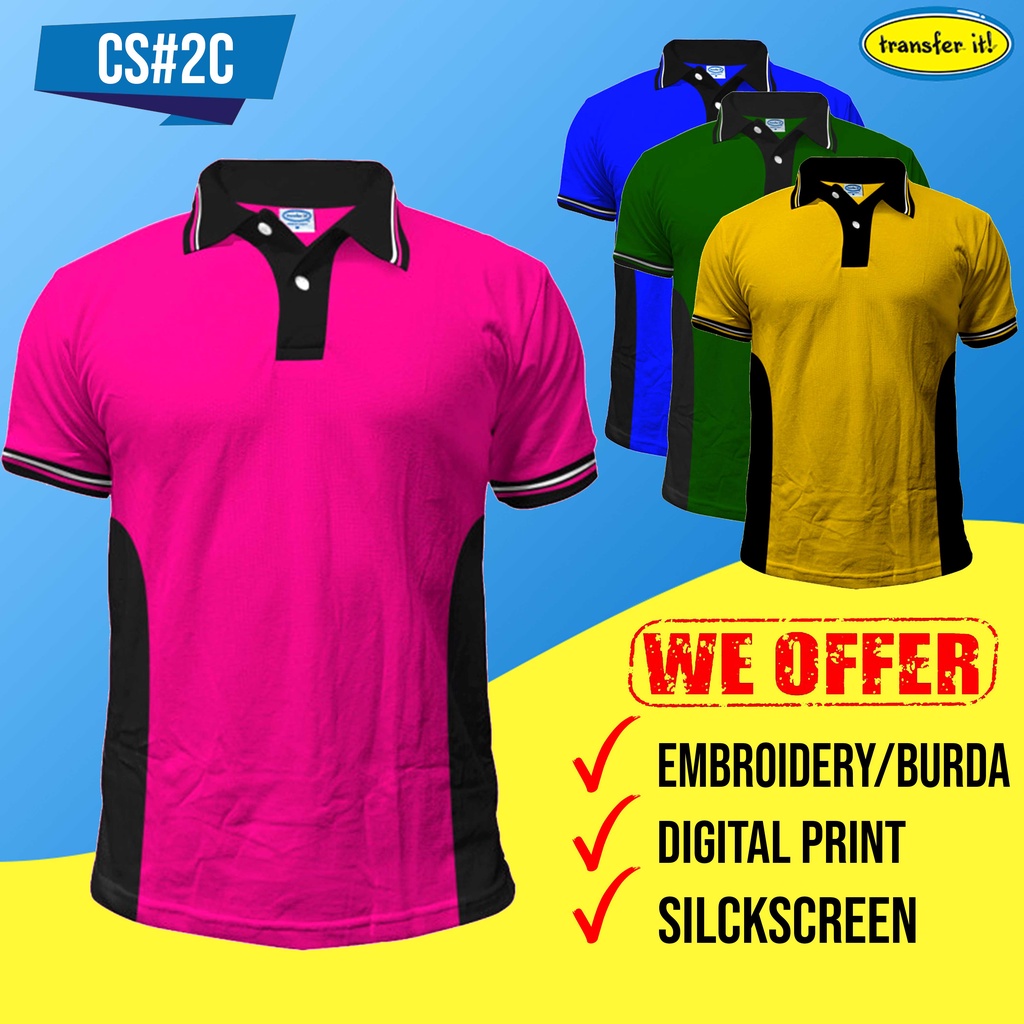 Polo Combination CS#2C Mens Ladies PLAIN Uniform Honeycomb Cotton Collar OFFER Embroidery #2