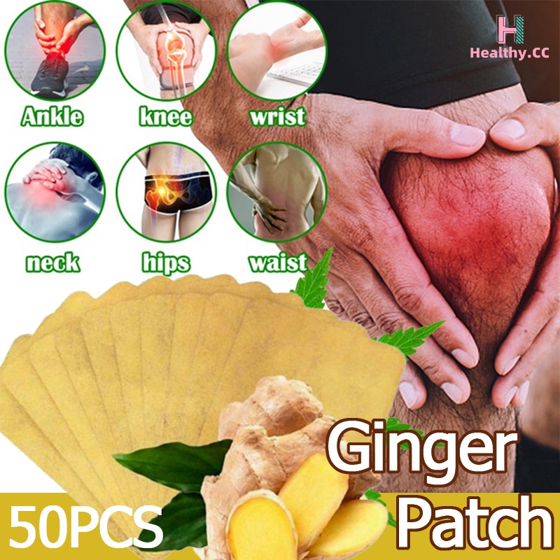 50PCS Herbal Ginger Patch Ginger Detox Patch Knee Neck Back Pain Patch