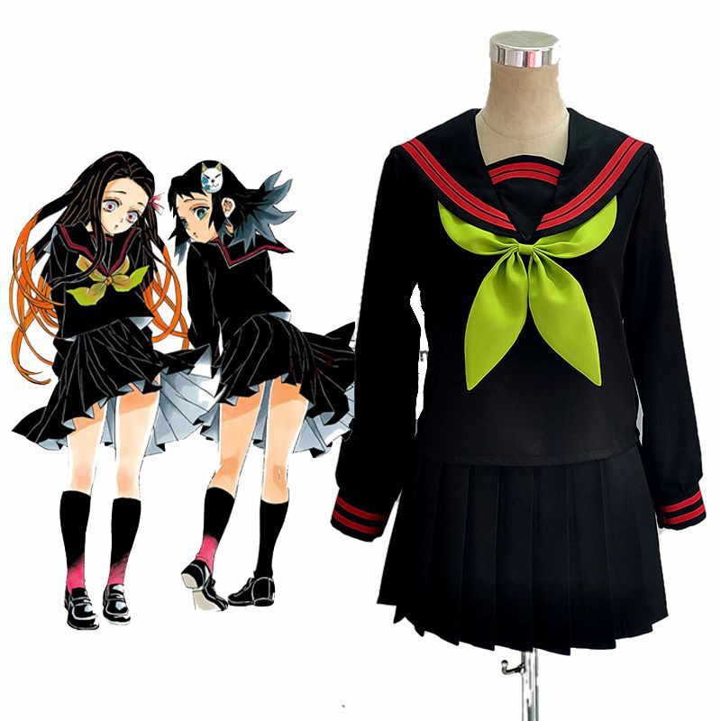 Anime Demon Slayer Kamado Nezuko Uniform Suit Female Costume Cosplay Sailor Suit Shopee Philippines