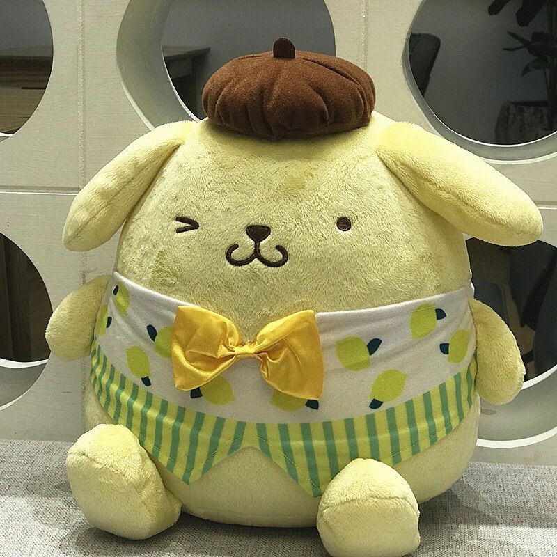 32CM Japanese Genuine sanrio Pom Pom Purin Sitting Large Cute Plush Toy Doll Doll Pillow Gift