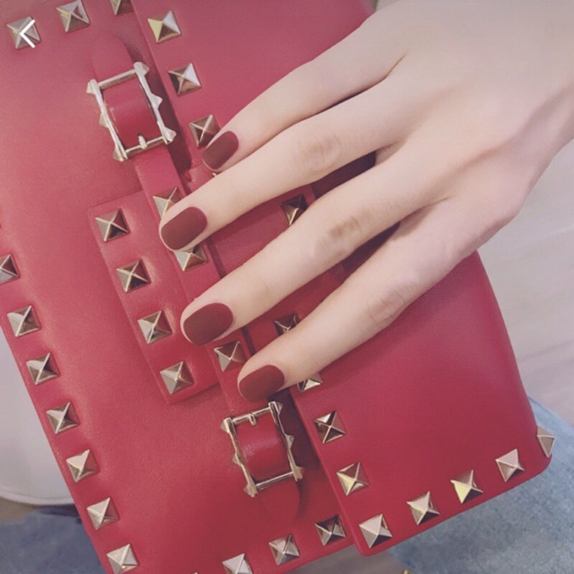 55 Matte Red Artificial Nail Tips 24pcs Women Fake Nails Short Art Acrylic Nails Shopee Philippines