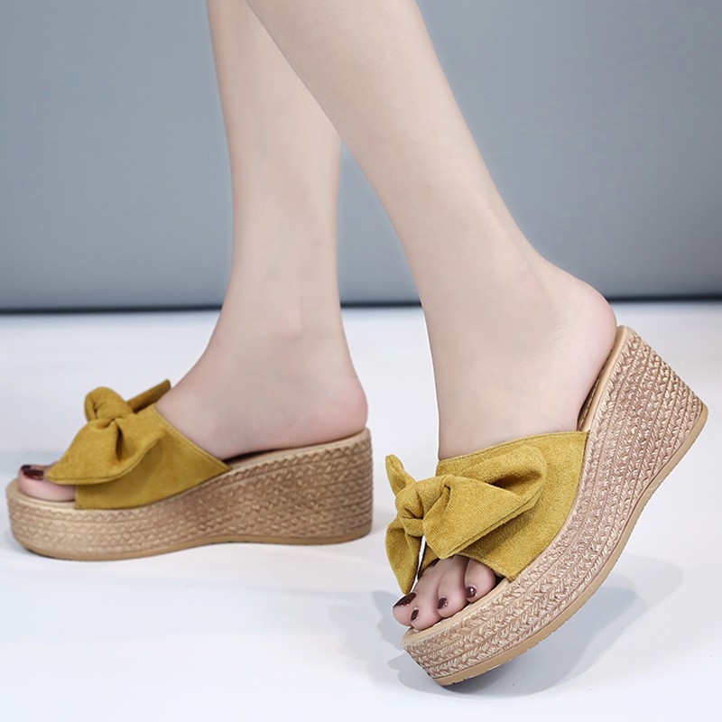 slippers wedge heels