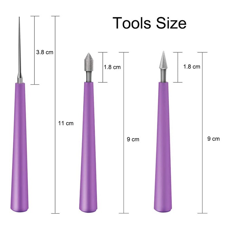 5PCS Bead Reamer Set Diamond Tipped Bead Reamer Beading Hole Enlarger Tool for Glass Plastic Metal Wood Beads