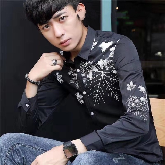 long sleeve polo floral