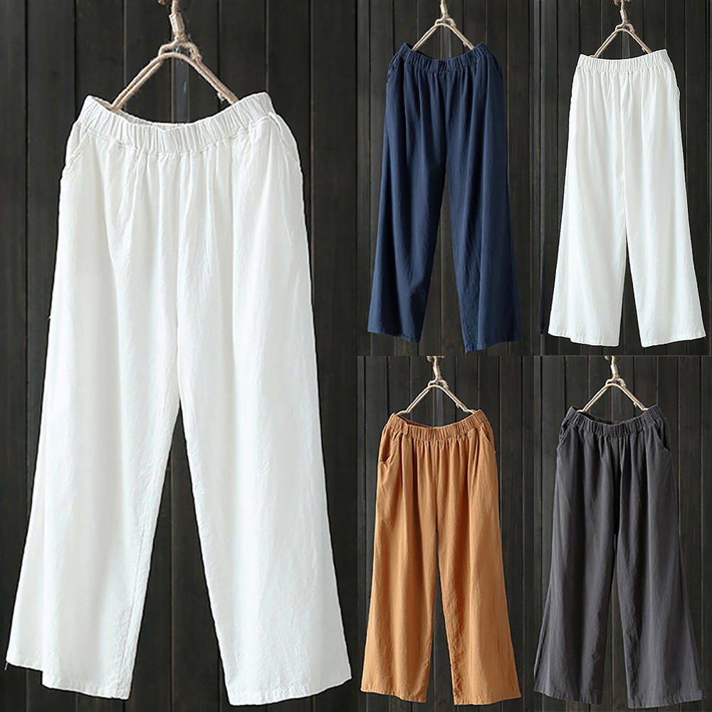 wide leg linen pants palazzo
