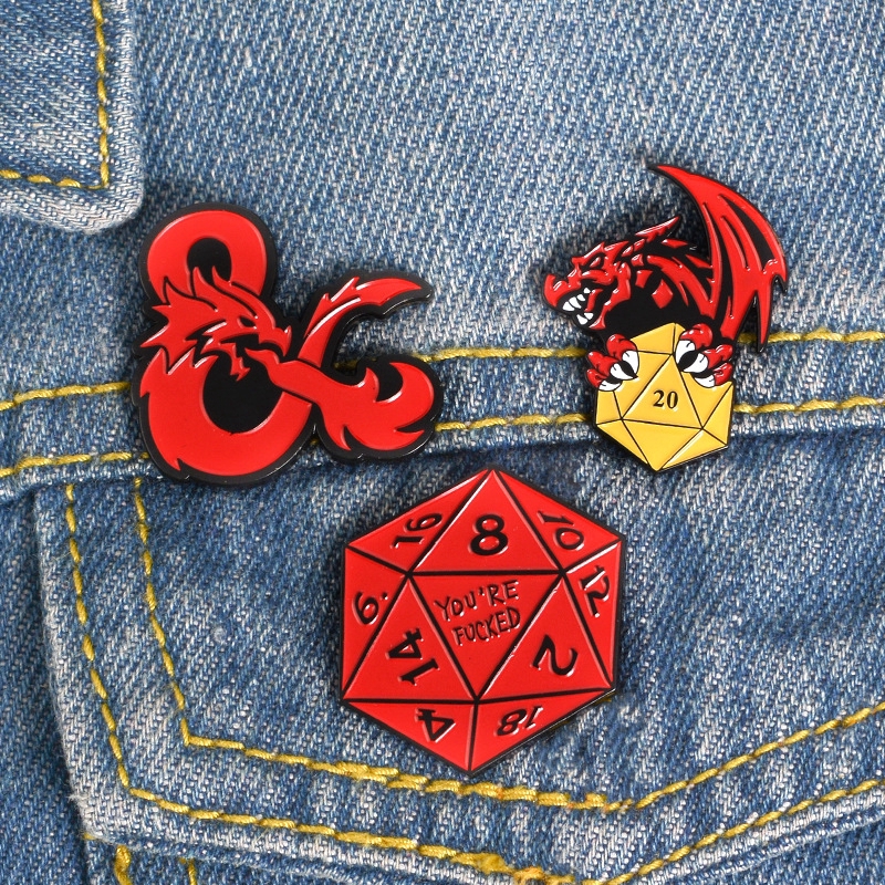 Dungeons And Dragons D20 Brooch D And D Enamel Pins Twenty Sided Lapel Pins Jewelry Shopee Philippines 