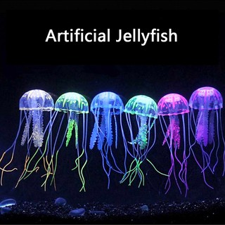 Glowing Luminous Artificial Jellyfish Aquarium Decor Fish Tank Ornament #3