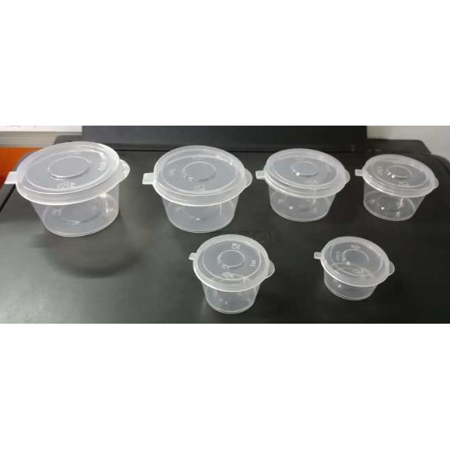 Microwaveable Hinged Cup (Sauce Cup) 50pcs (1oz, 1.5oz, 2oz, 3oz, 4oz