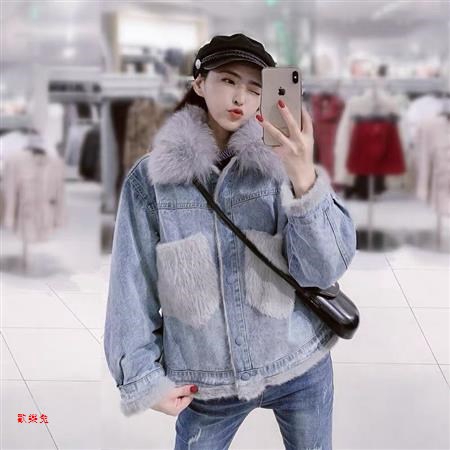 fox fur denim jacket
