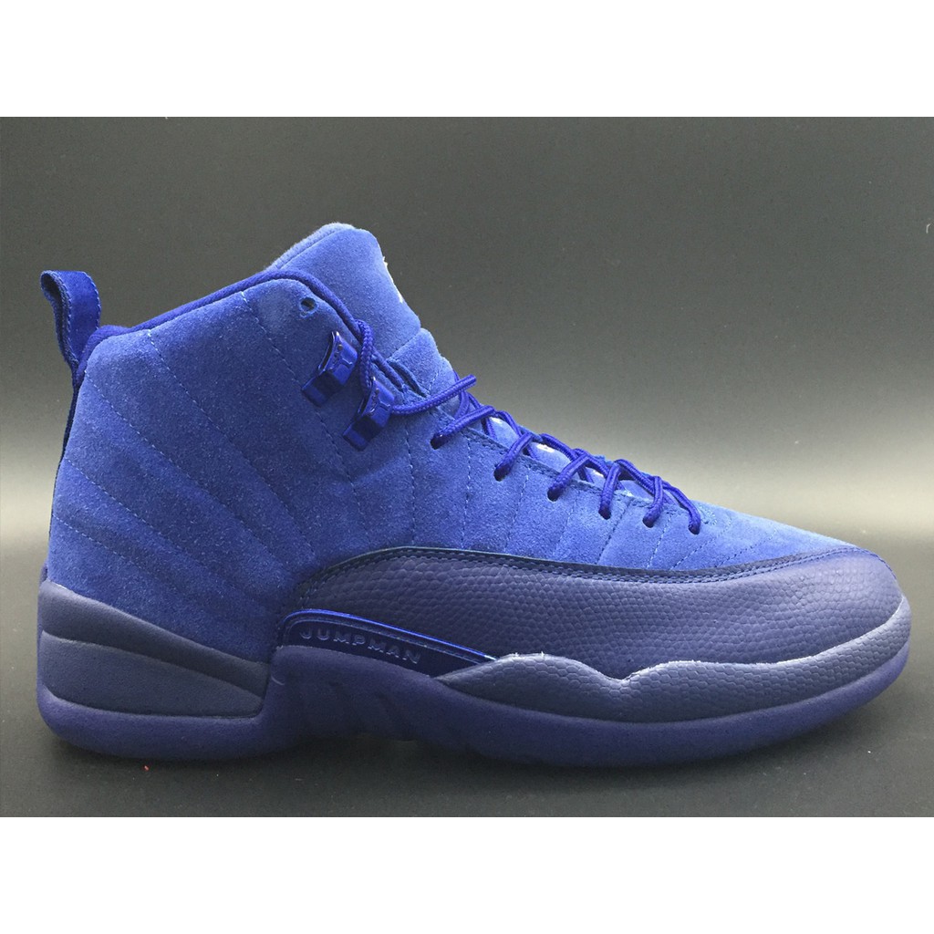 all blue suede 12s
