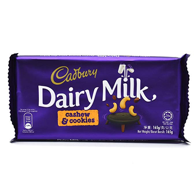 Cadbury Dairy Milk Cashew & Cookies Bar 165g Shopee Philippines