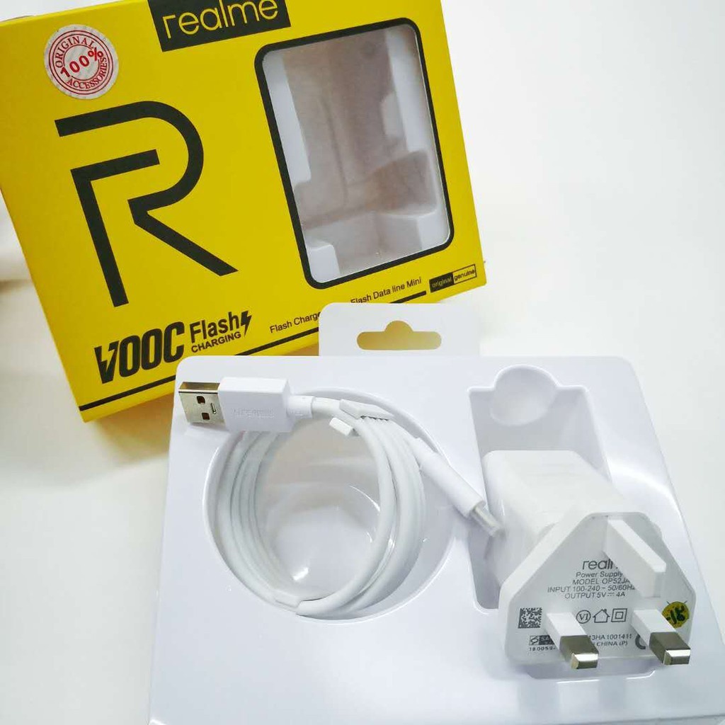 Realme VOOC Flash Charging Charger & VOOC USB Cable Micro or Super VOOC