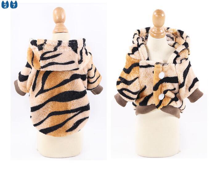 27Pets Pet Dog Costume  Cat Clothes For Pets Dogs Cats Halloween Costume Cosplay Tiger Warm Two Leg Coat gatos mascotas Drop Shipping #4
