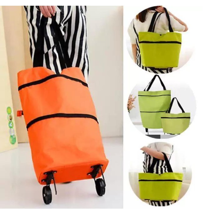 Foldable Shopping Trolley Bag Cart Tote Bag Market Wheel Bag Grocery ...