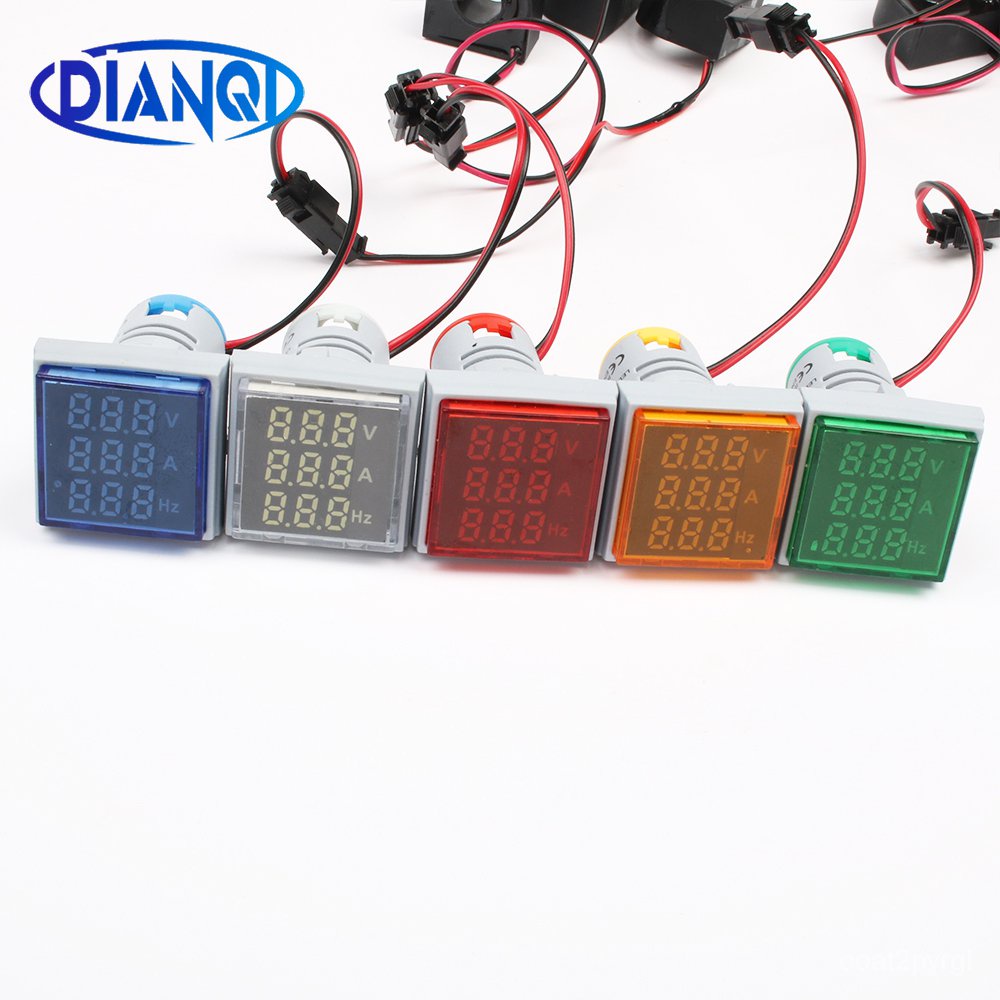 Digital 3in1 22mm Voltage Indicator Ammeter Voltmeter Hz Current LED
