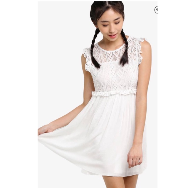 zalora white lace dress