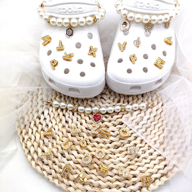 jibbitz Rhinestone Letter Shoe Charms for Crocs Number Clog Pins