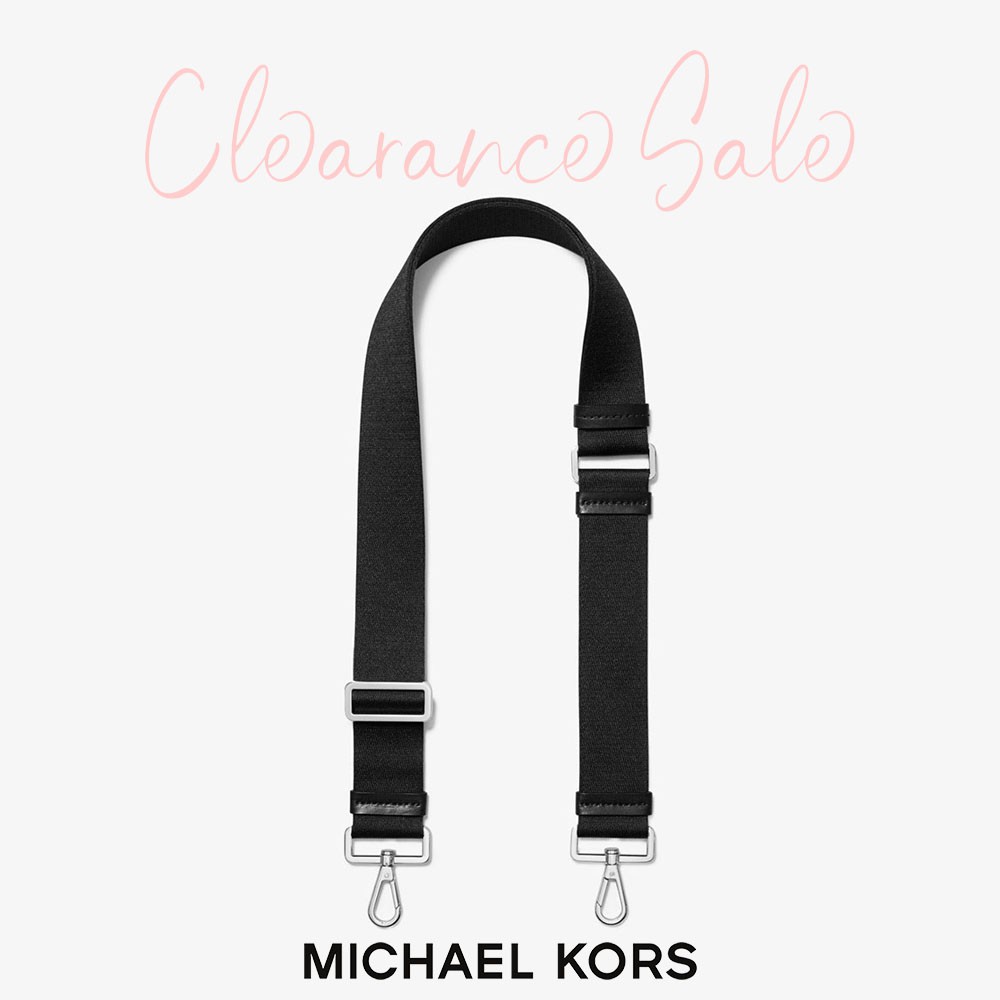 Authentic MICHAEL KORS Black Woven Crossbody Bag Sling Strap with Leather  Trim | Shopee Philippines