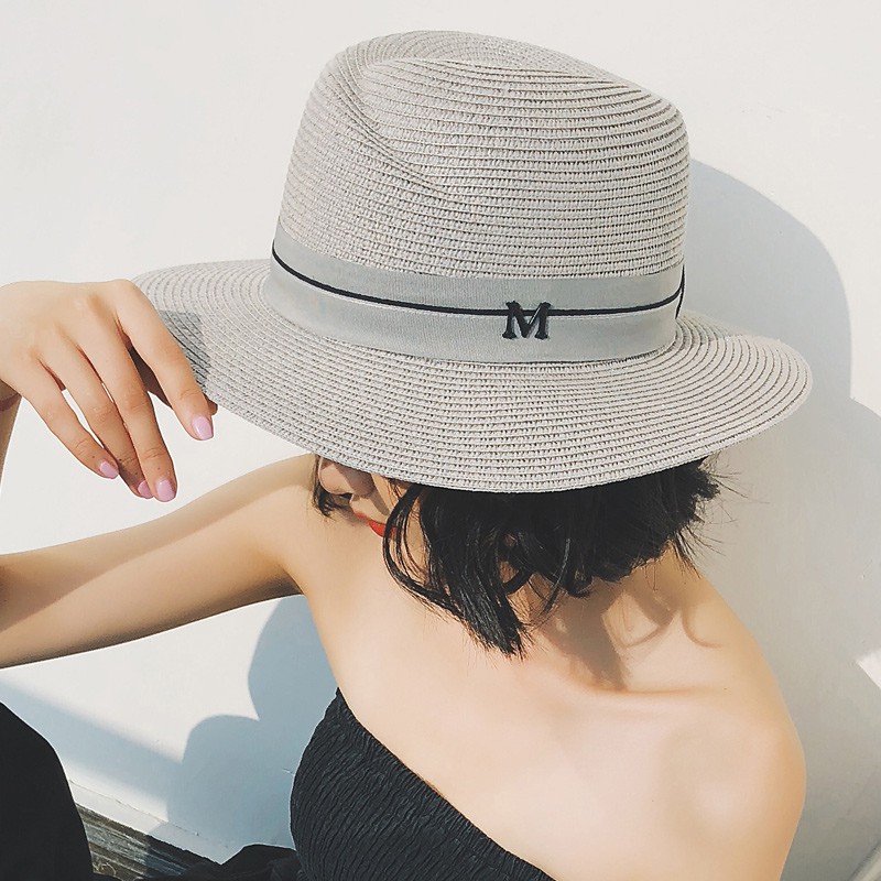 gray panama hat