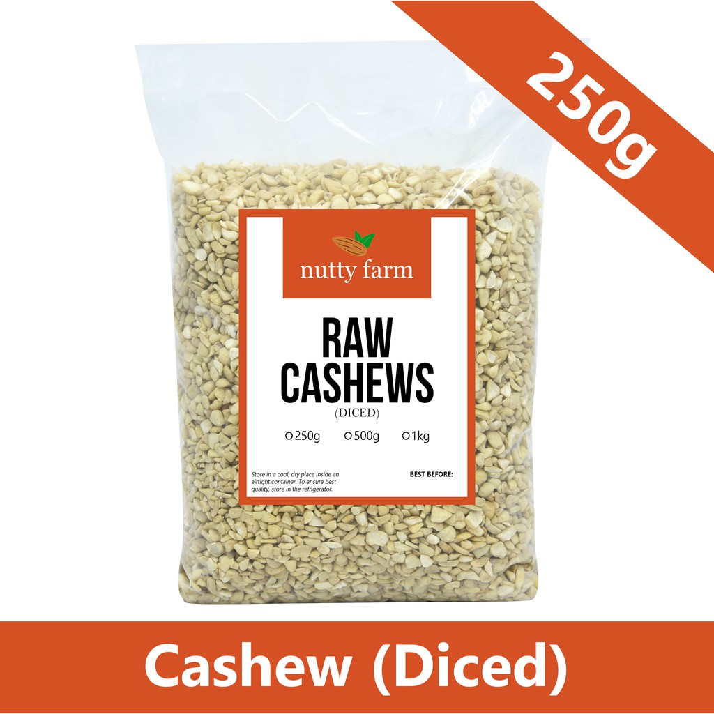 Diced Raw Cashews 250g By Nutty Farm Shopee Philippines