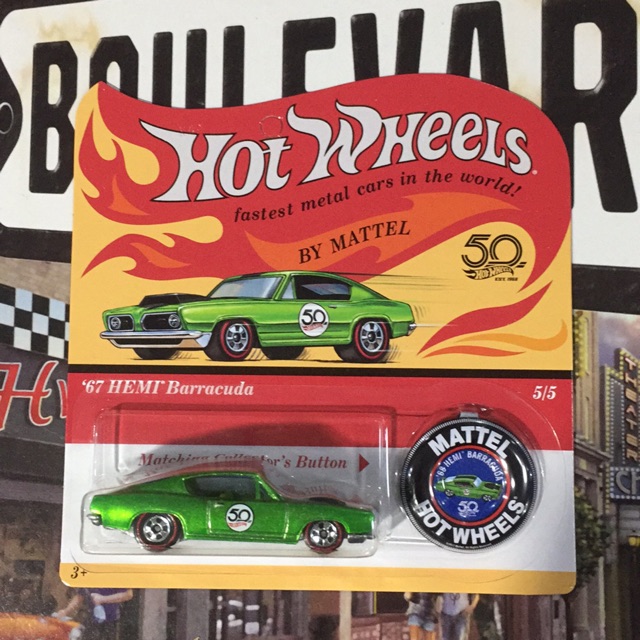 hot wheels 50th anniversary 67 hemi barracuda