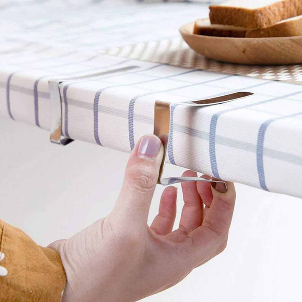 6pcs/12pcs Stainless Steel Anti-slip Tablecloth Clips Dinning Desk Hard  Clamps Well burang | Shopee Philippines