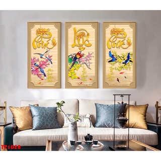 [Combo 3 Panels] Phuc Loc Tho Mirror Coated Paintings Ratio 1: 2 Hanging Living Room, Church Room - Complete Finished Painting Just Hang #9
