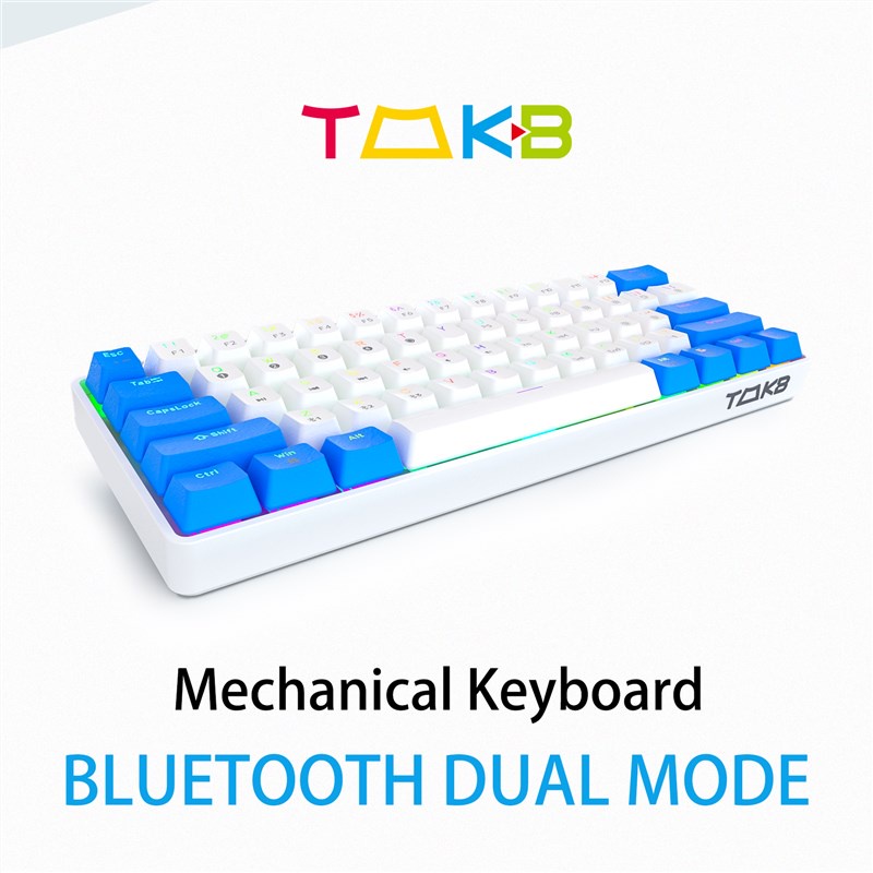 TMKB GK61 Mini Portable 60 Mechanical Keyboard Bluetooth 5.1 Typec RGB Wireless Gaming