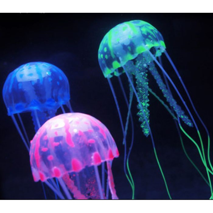 Glowing Effect Fish Tank Decor Aquarium Artificial Silicone Vivid Jellyfish {HDZ} #5