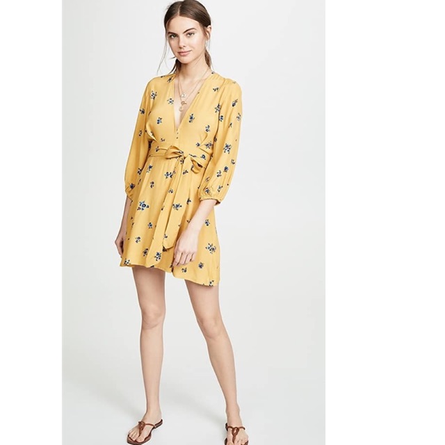 yellow floral dress long sleeve