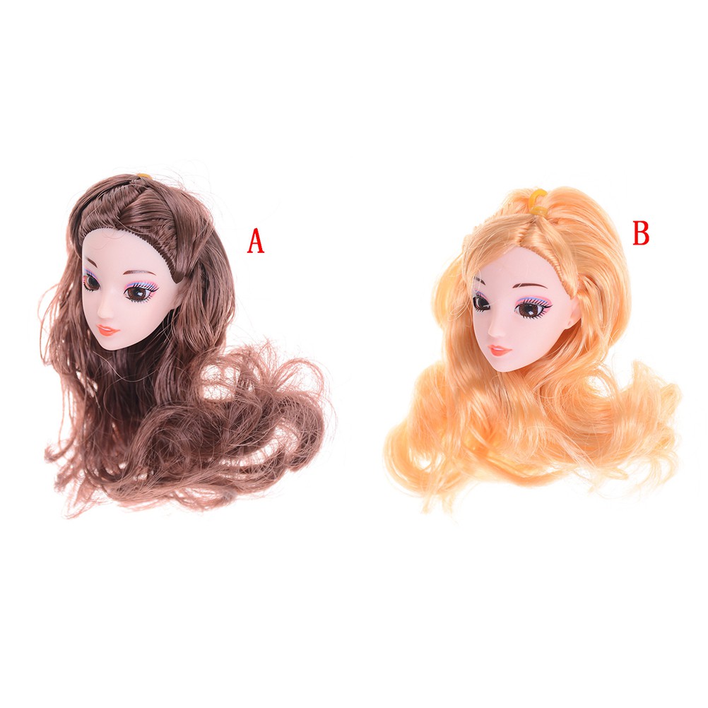 3d Eyes Head Nake Joints Body Doll Head Toys For Barbie Dolls Long