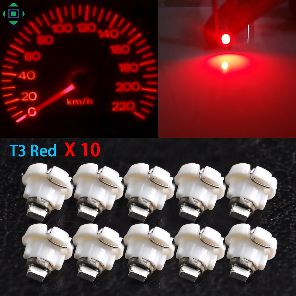 HOUTBY 10 X Blue Car T4/T4.2 Neo Wedge LED Bulb Cluster Instrument Dash Climate Gauge Light 