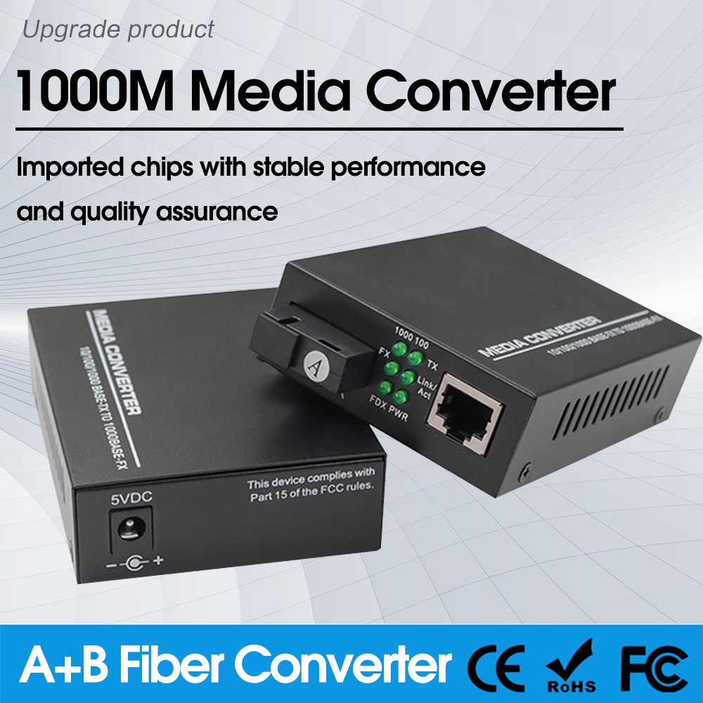 1000mbps A/B Gigabit Fiber Optical Media Converter Switch Transceiver ...